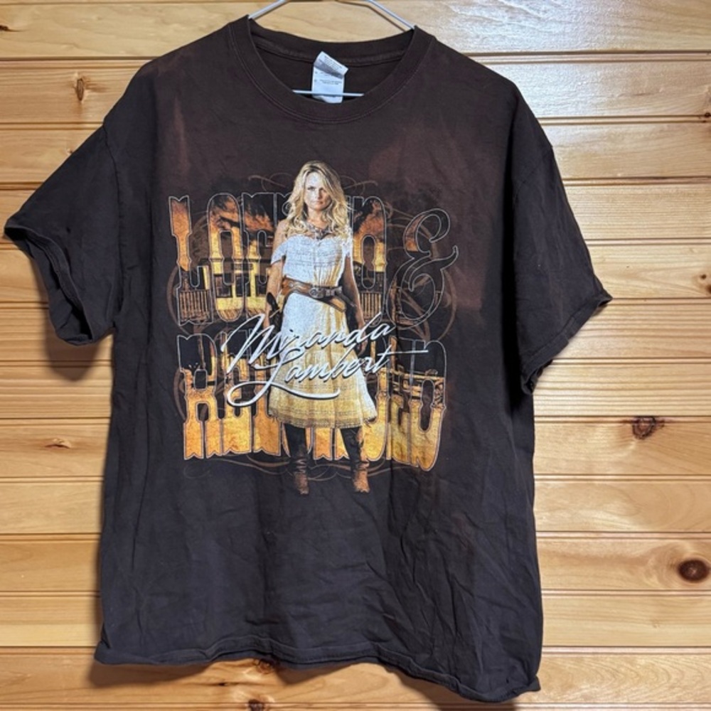 Miranda Lambert Locked & Reloaded Tour 2013 Brown Graphic T-Shirt Large